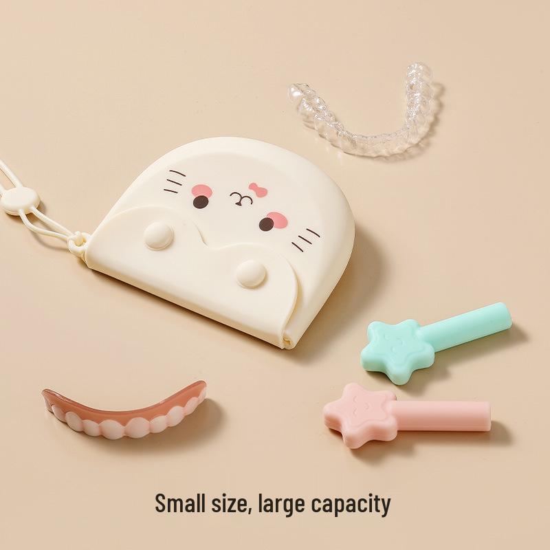 Boîte de Rangement et de Nettoyage Portable en Silicone pour Aligneurs et Contention Orthodontiques