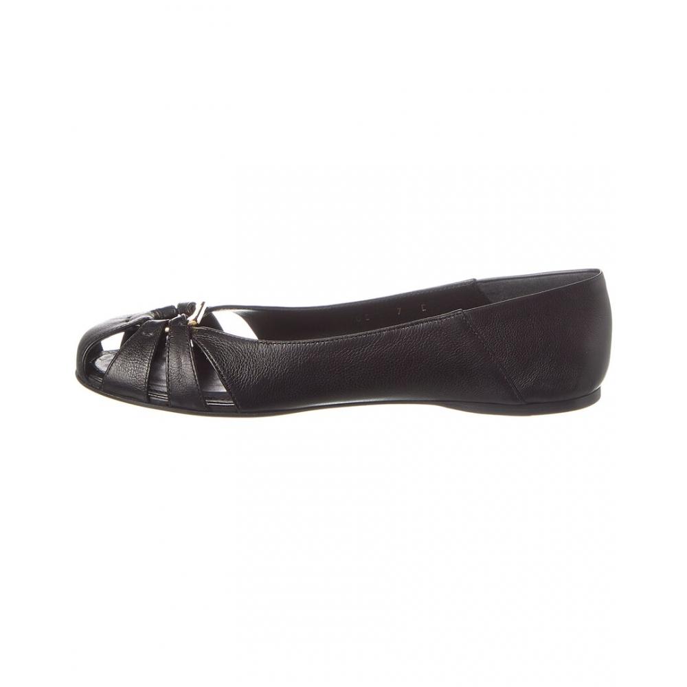 Salvatore Ferragamo Ferragamo Leather Flat Black