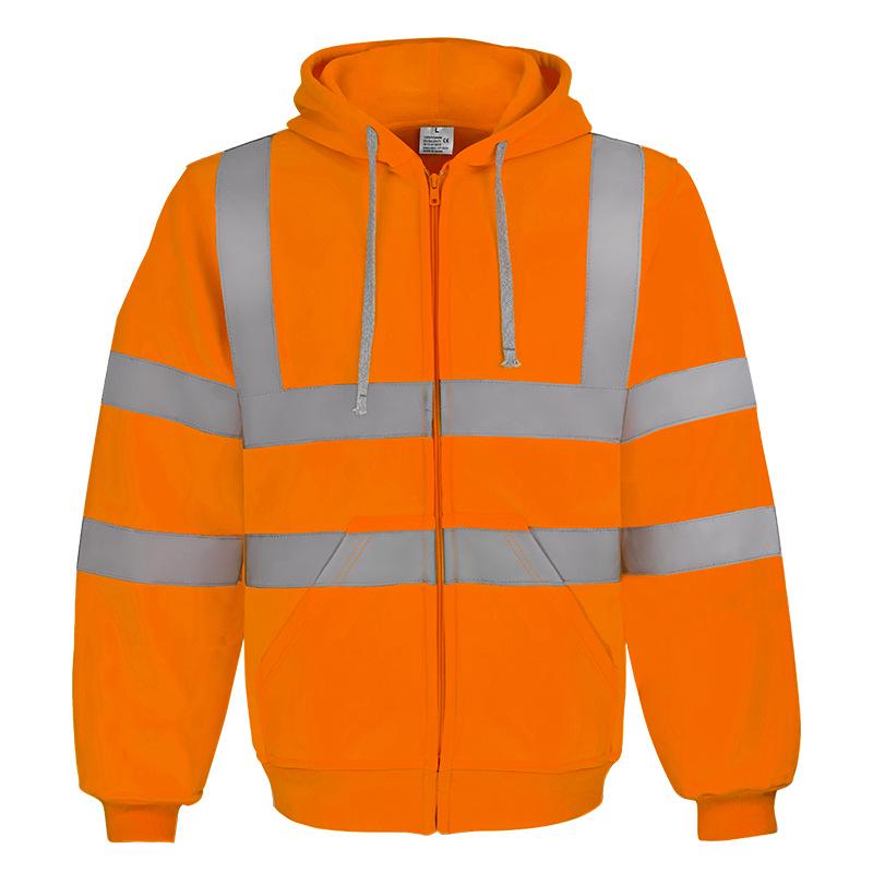 Herbst/Winter Dicke Reflektierende Kapuzenjacke, Outdoor Verkehrssicherheitsausrüstung