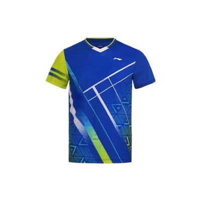 Schnelltrocknende Badminton-Serie Kurzarm-T-Shirt Herren Tops Kristallblau AAYS071-3