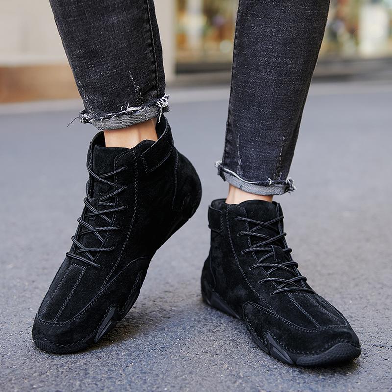 Men's Casual Boots Are Lightweight Breathable Anti Slip Oversized Sports Shoes Anti Slip Men's Flat Shoes Outdoor Walking Shoes