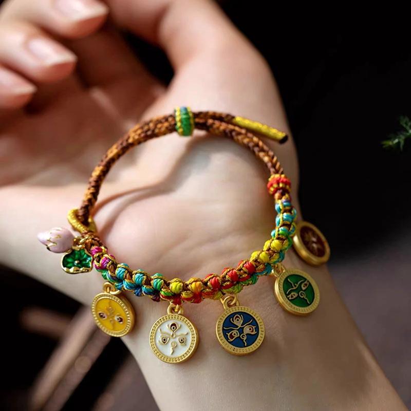 

Тибетский браслет из красной веревки: Пять способов привлечь богатство - Этнический подарок на Бэнминнянь