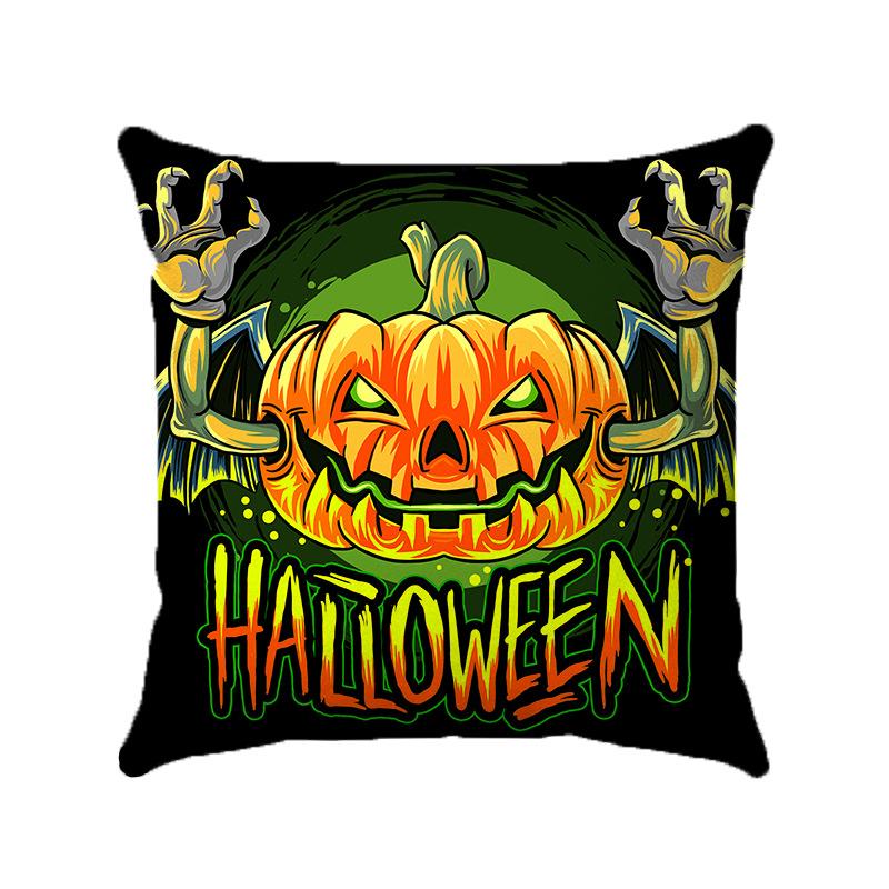 Cartoon Halloween Design Digital Printing Short Plush Pillow Covers Decorative For Car Sofa Office Cushion Cover Home Goods