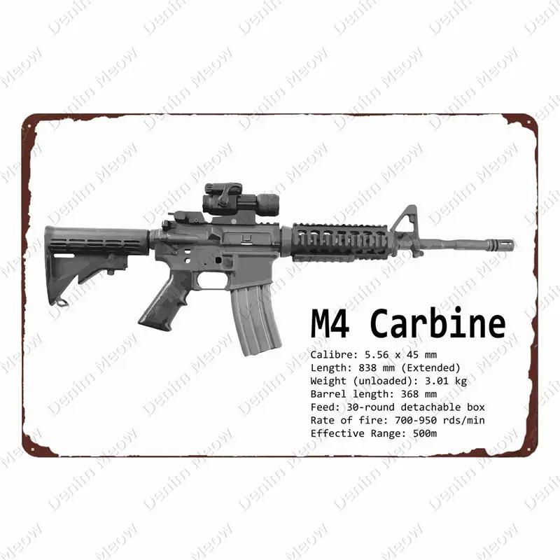 Uzi Vintage Metal Sign, Plaque, Bar, Club, Cafe, Room Decorative Plate, Rifle Tin Painting, Military Fans, Wall Stickers