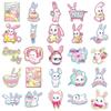 50 Cute Puffy Rabbit Stickers - Waterproof Cartoon Animal Decorations for Cup and Phone Cases