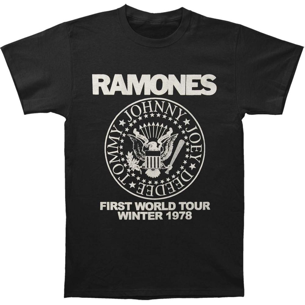 Ramones First World Tour 1978 Slim Fit T-shirt X-Large Black Unisex T-Shirt S