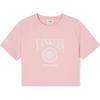 New York Yankees MLB Letter Vintage Print Comfortable Sports Short Sleeve Summer Breathable T-Shirt Women Tops Light-Pink 3FTSN0143-50PKM