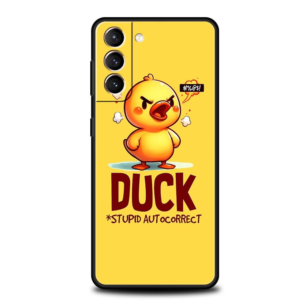 Cartoon Duck Phone Case Cover for Samsung Galaxy S26 S25 S24 S23 S22 S20 S21 FE Ultra S25 Edge Plus 5G Soft TPU Shell Fundas Bag