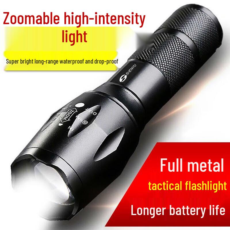 SHENYU Rechargeable LED Flashlight - Super Bright & Zoomable