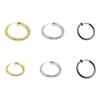 18K Stainless Steel Unisex Ear Clips for Non-Pierced Ears, Hip Hop Style Titanium Steel Hoop Earrings