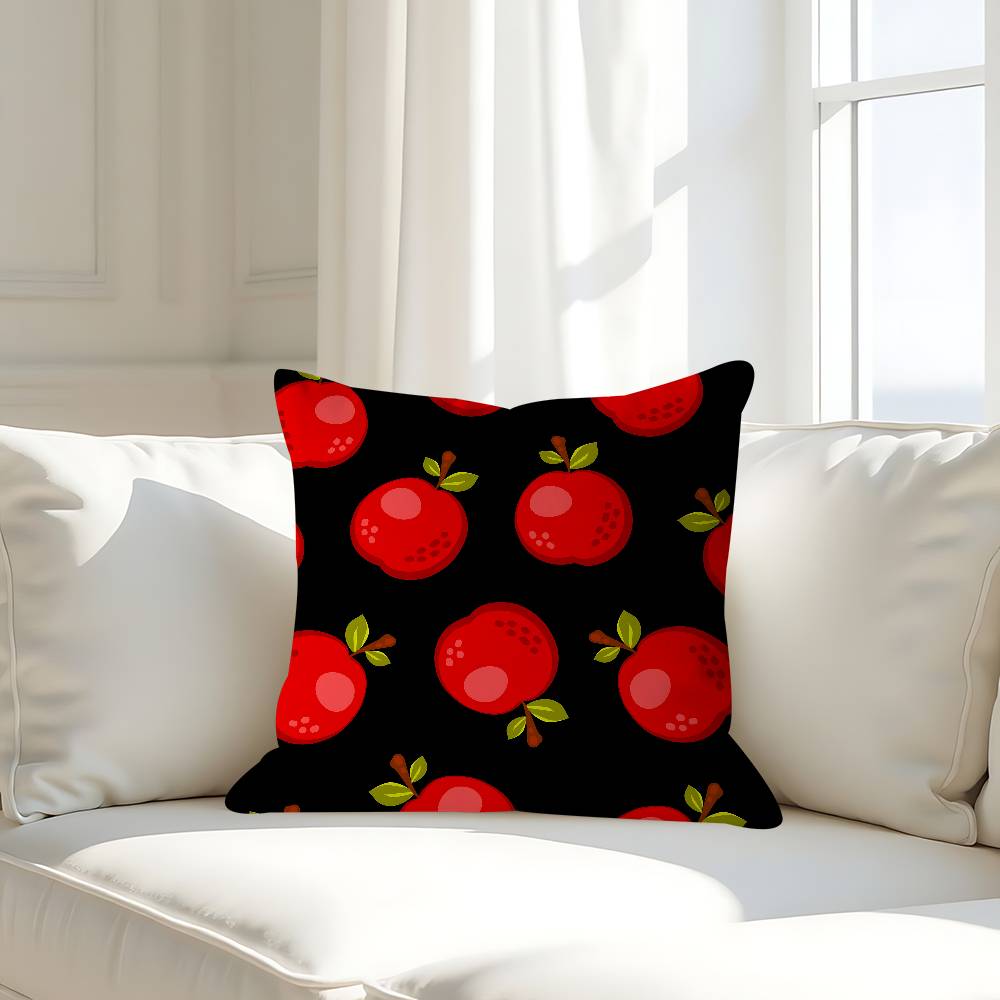 Cartoon Apple Simple Pillow Case Removable Washable Cushion Cover – All-Season Soft Linen