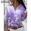 GMXIA 38 Color Women's Fashion Casual Long Sleeve POLO Neck Leisure Blouses & Shirts