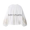 Summer Women's Clothing Fashion Style Asymmetric Hem Cotton Loose Lapels Long Sleeve Shirt Top 4786103