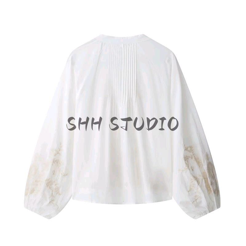 Summer Women's Clothing Fashion Style Asymmetric Hem Cotton Loose Lapels Long Sleeve Shirt Top 4786103