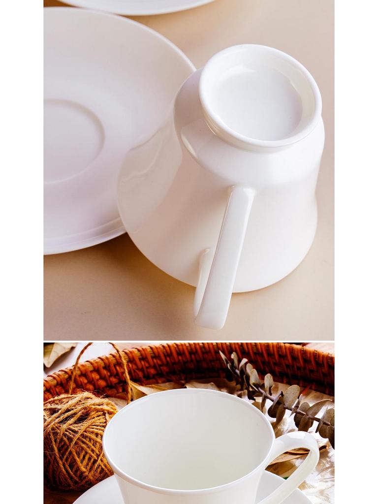 White Bone China Ceramic Latte & Tea Cup