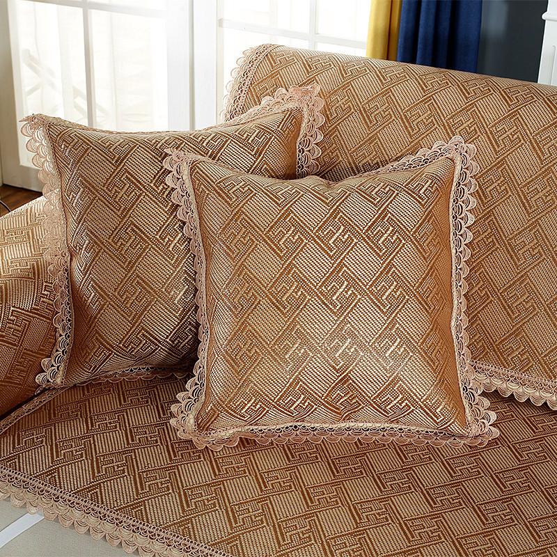 Sofa Cushion Summer Summer Summer Mat Cool Pad Ice Silk Cushion Summer Non-Slip Living Room Cover Four Seasons Universal Backrest Towel