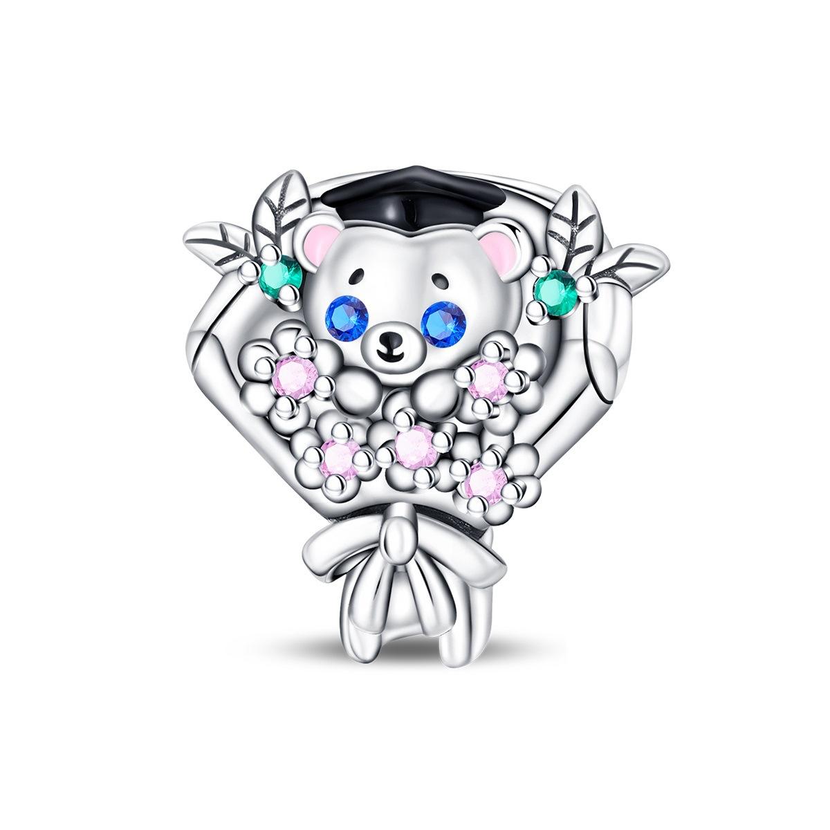 Graduation Bear Flower Cap Charm DIY Bracelet Kit