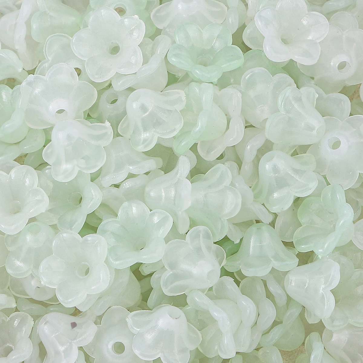 

500 г Акриловые бусины-колокольчики Градиентные AB Цветные Шармы Труба Цветок Подвеска для DIY Изготовления Ювелирных Изделий Аксессуары для Серег 12x7mm 500g светло-зеленый