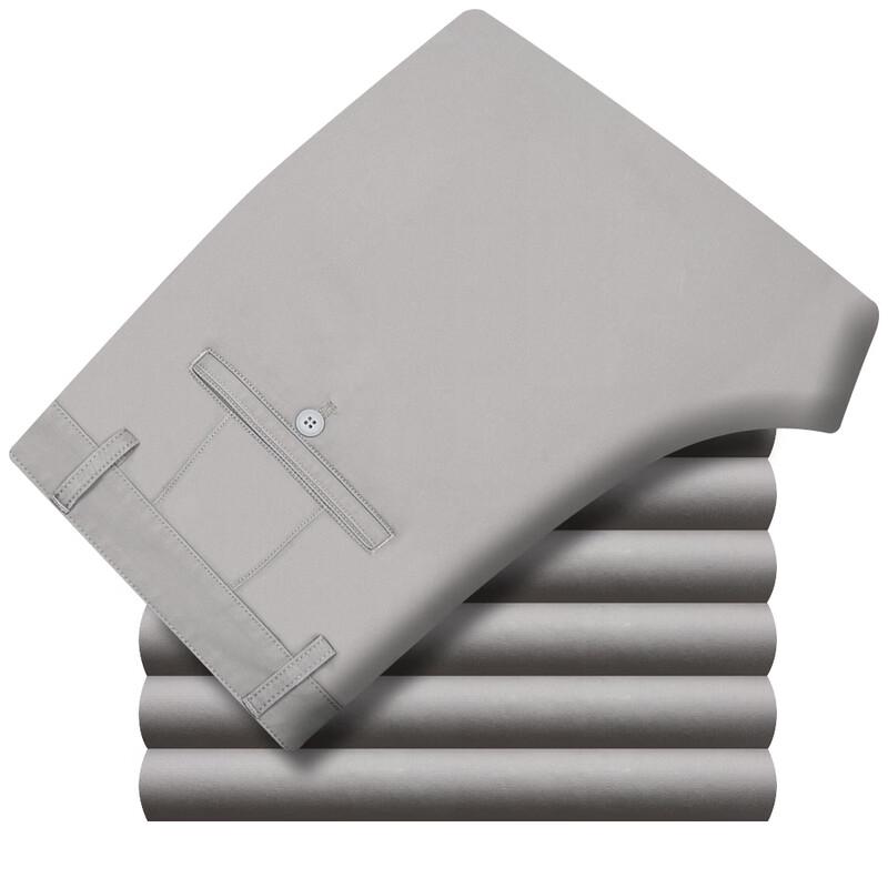 Men's Cotton Blend Straight-Leg Casual Trousers