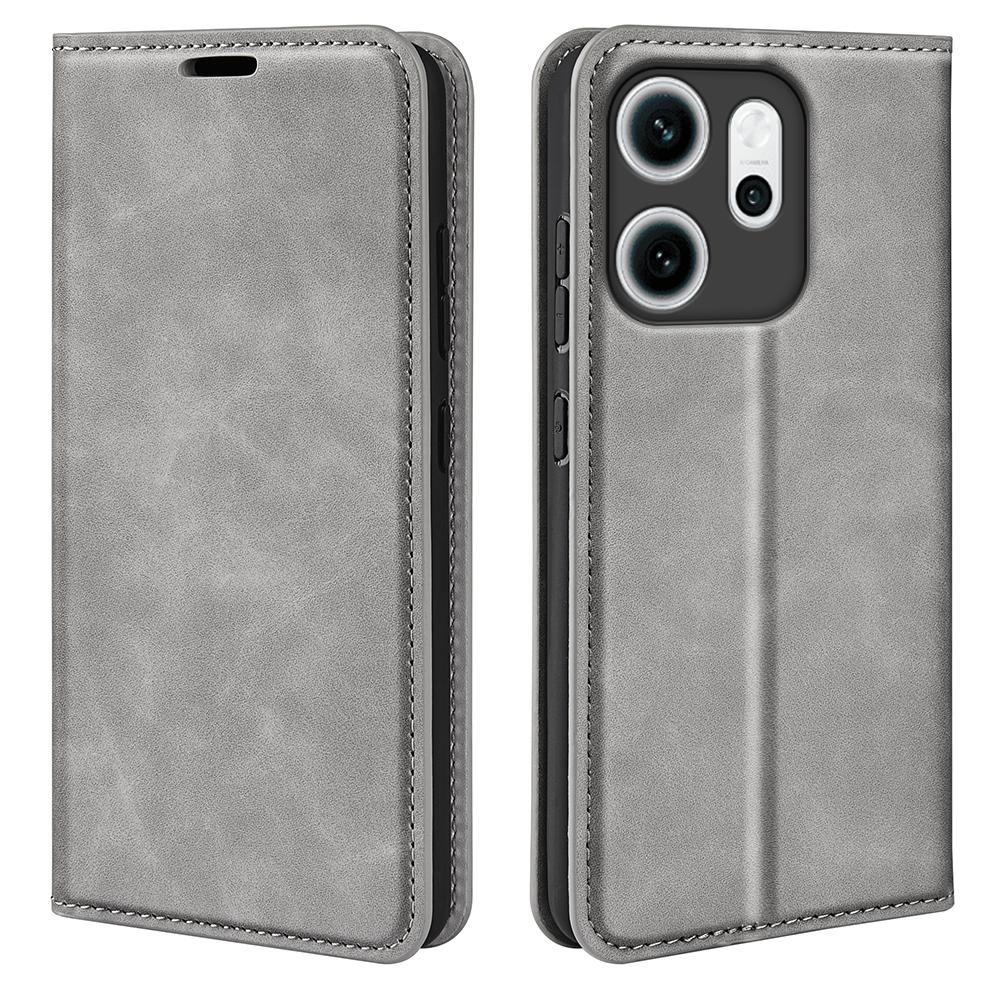 For Oppo Reno14 F 5G Case Skin Touch Leather Wallet Phone Cover
