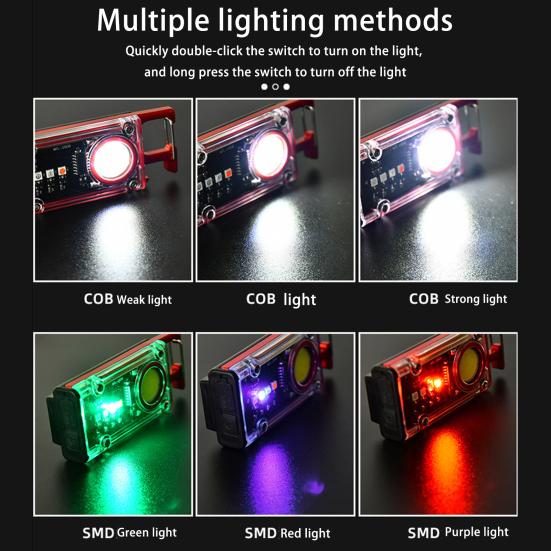 Praktische LED-Taschenlampe, wiederaufladbar, Outdoor-Camping-Schlüsselanhänger-Lampe