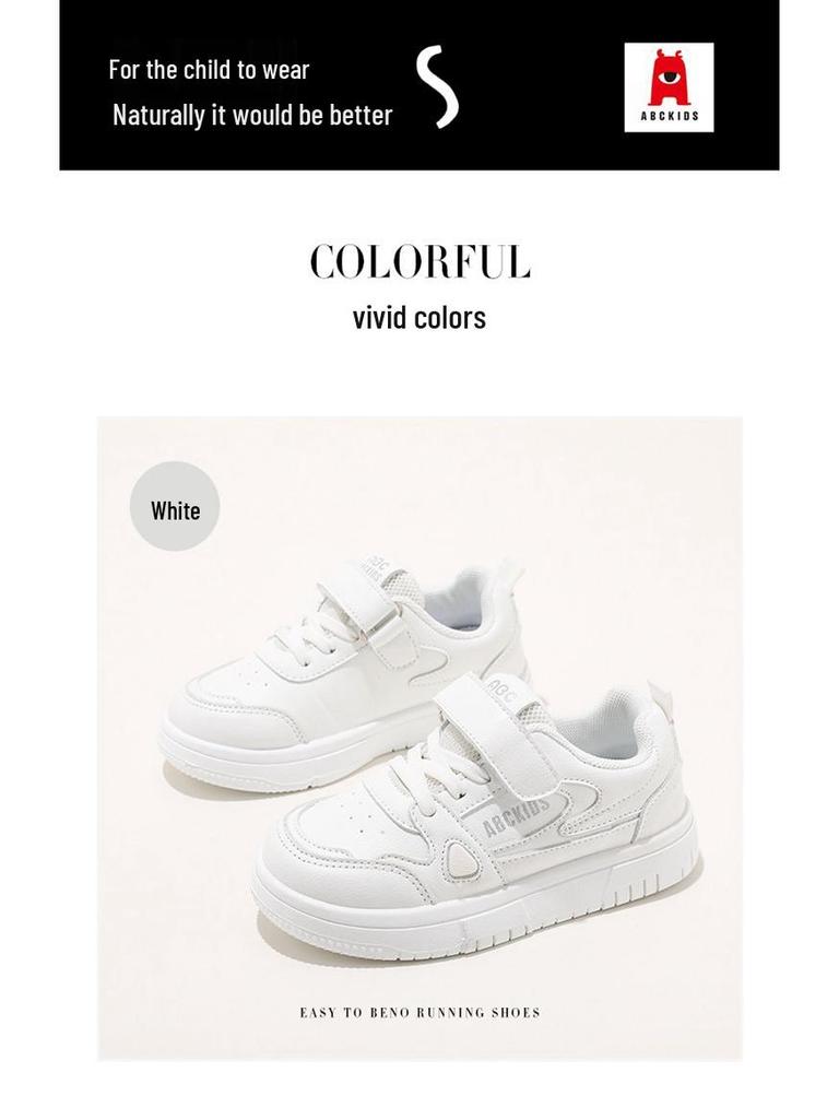 ABC Kids 6137 Unisex Casual Sneakers - Autumn 2025 White Hook-and-Loop Shoes