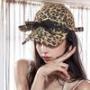 Long Brim Leopard Print Baseball Cap Lace Sun Hat Portable Bow Visor Hat  Sport
