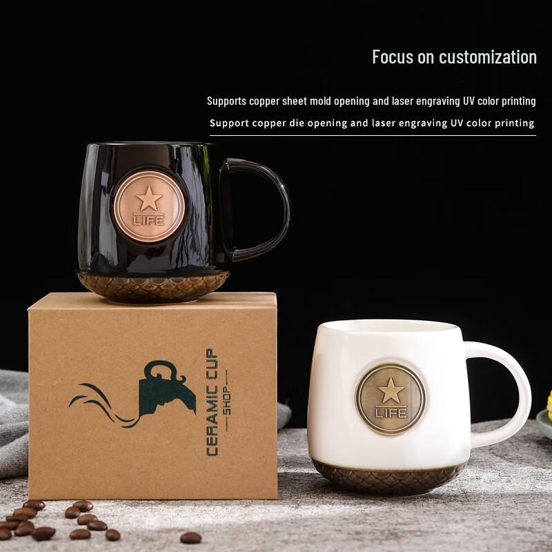 Classic Bronze Badge Ceramic Office Mug