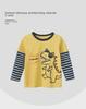 27Kids Spring 2025 Boys' Long-Sleeve Dinosaur T-Shirt with Faux Two-Piece Design