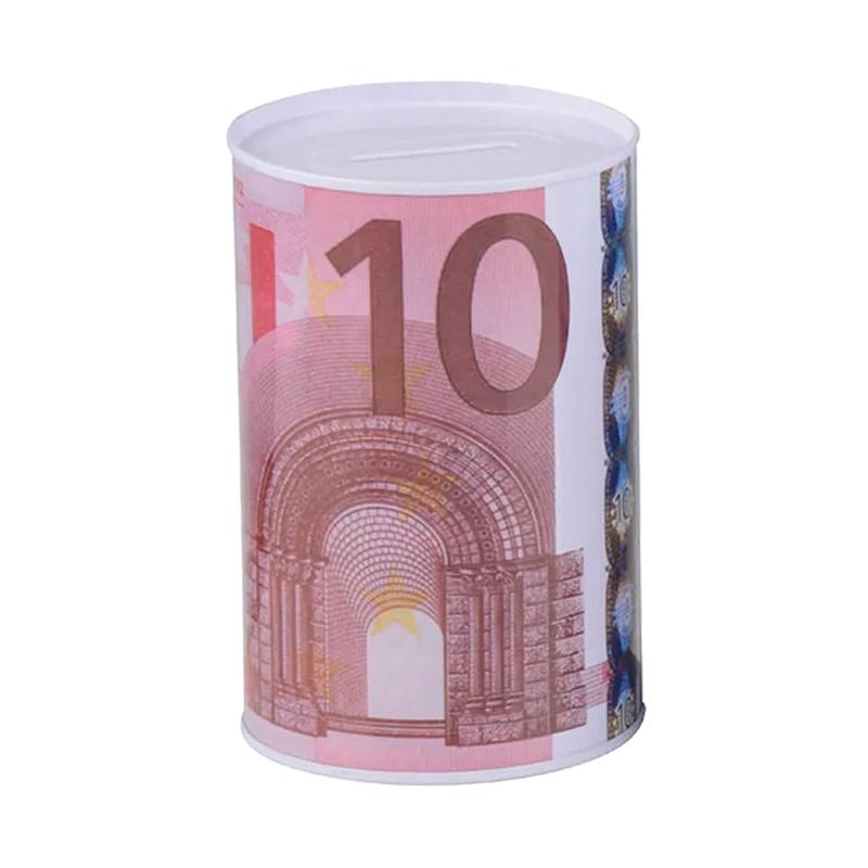 Square Piggy Bank Logbook Series Tin Plate Box Money Saving Pot Coin Box Gift Home Decoration Money Box Savings Coin Banknote