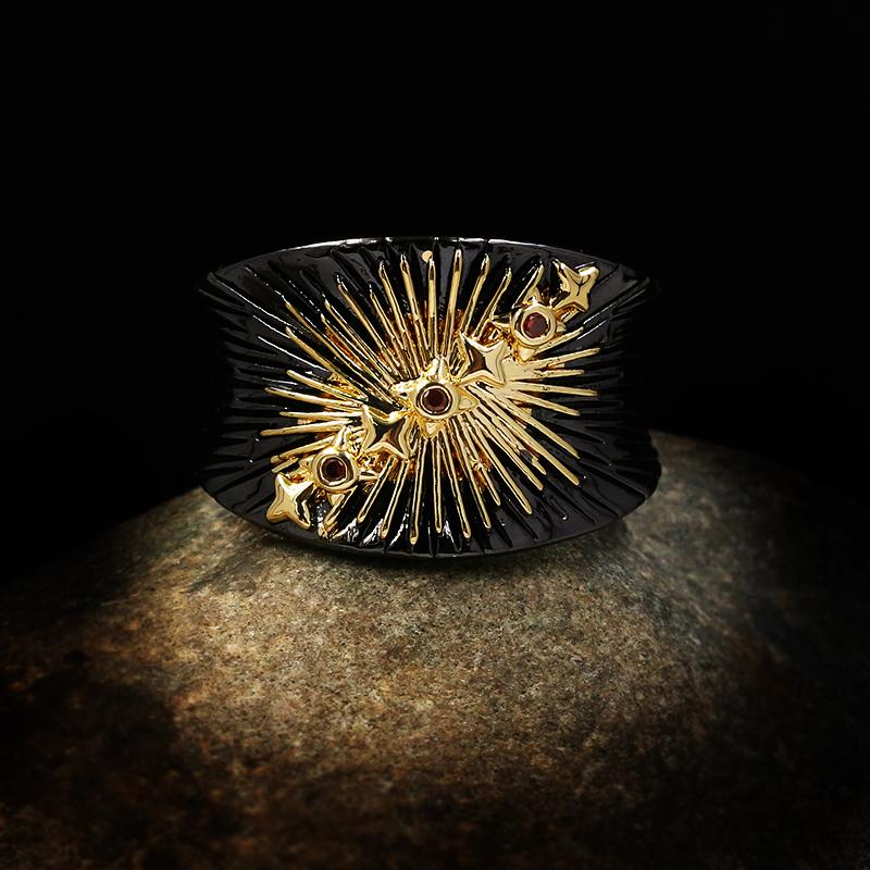 925 Silver Women's Ring Moonstone Women's Ring Inlaid with Zircon Jewelry Series Black Gold Elegant Jewelry Ring 2025