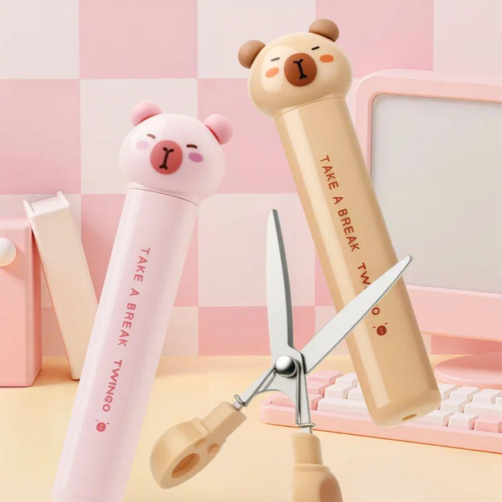 

Metal Capybara Scissors ABS Scissors New Stationery Scissors Paper Cutting рожевий