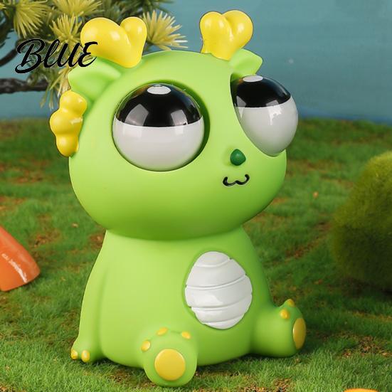 Dragon Stress Reliever Popping Eye Squeeze Toy Anxiety Relief Sitting Cartoon Child-friendly Pinch Sensory Soft Ball Animal Fidget