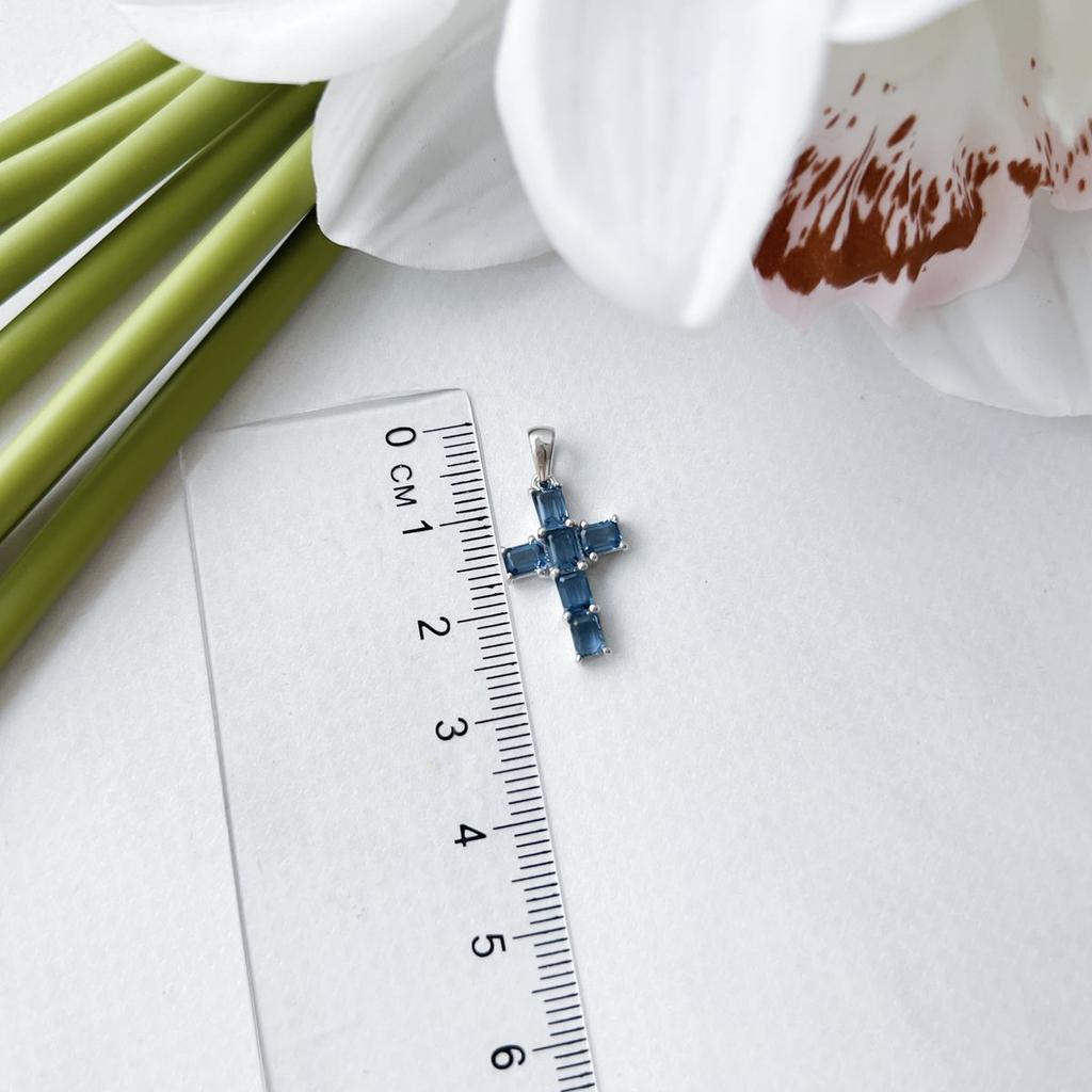Silver Cross with Tanzanite Nano 1.255ct (2151708)
