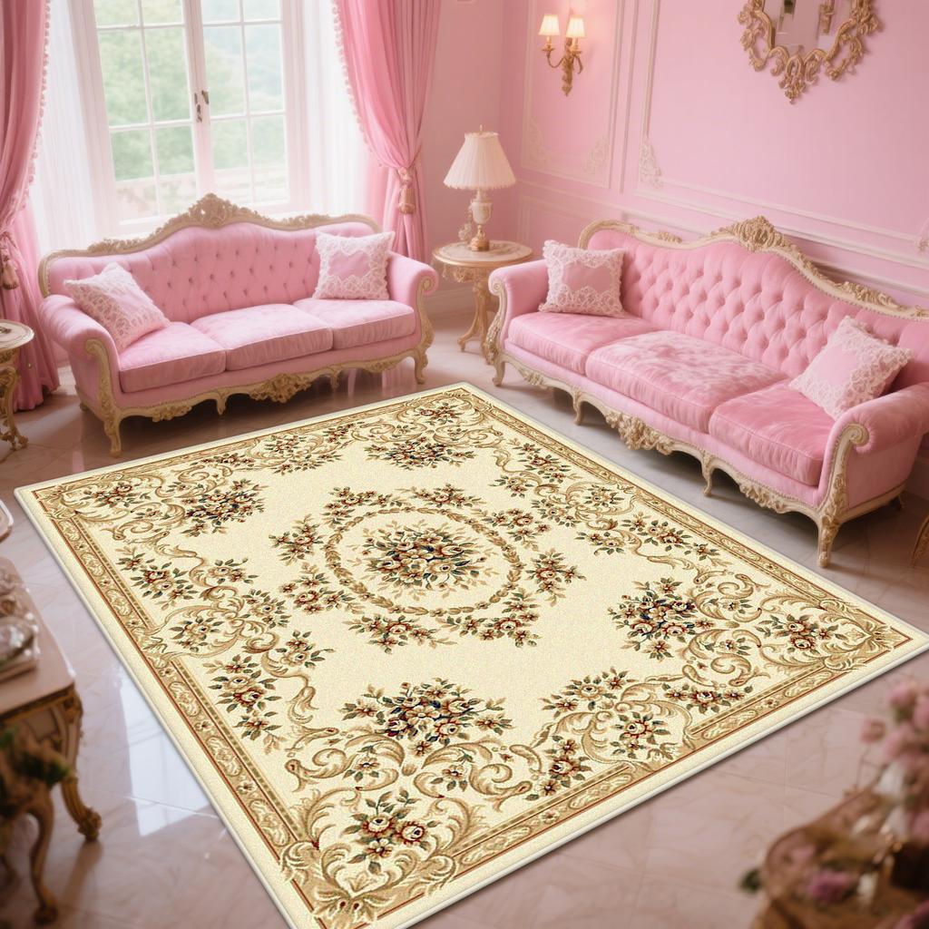 European Luxury Carpet Flower Decoration Living Room Large Area Rugs Classical Bedroom Sofa Fluffy Soft Foot Mat Customizable