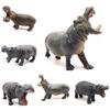 Realistic Solid Hippopotamus Model, Small Hippo Bull and Hippo Cow Figures Toy Set for Home Decor