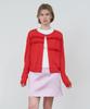 Ma Journee Sheer Frill Cardigan_Red