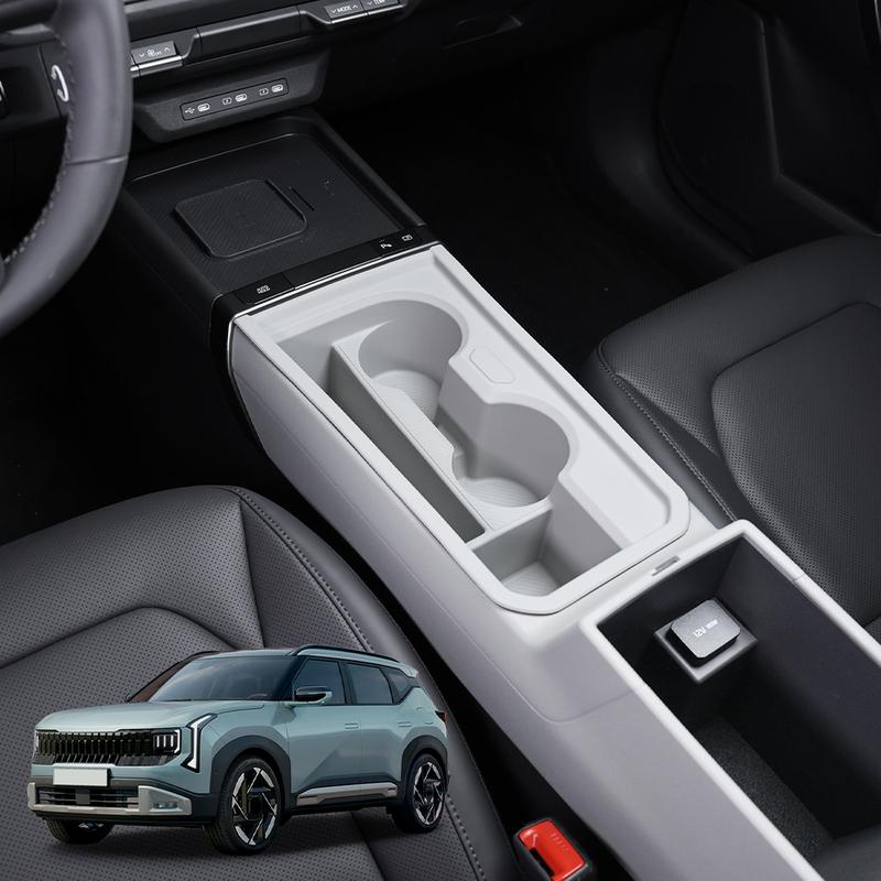 1PCS Silicone Organizer Cup Holder Water Cup Storage Box For KIA SELTOS SP3 2026 2027 Car Interior Storage Accessories