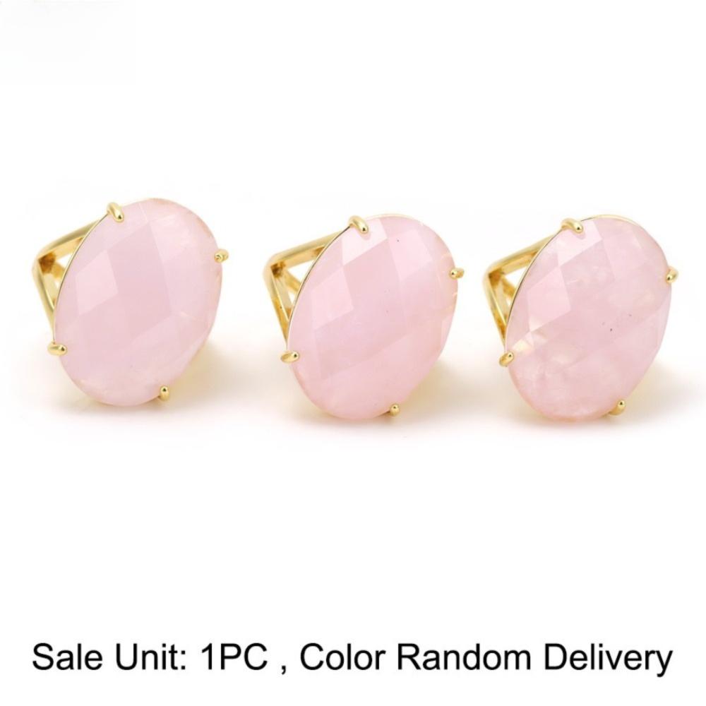 Simple Finger Rings Adjustable Open Rings Trend Ellipse Crystal Rings for Women