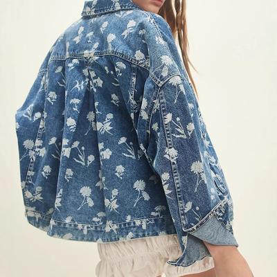 Autumn New Style Printed Loose Denim Jacket for Women