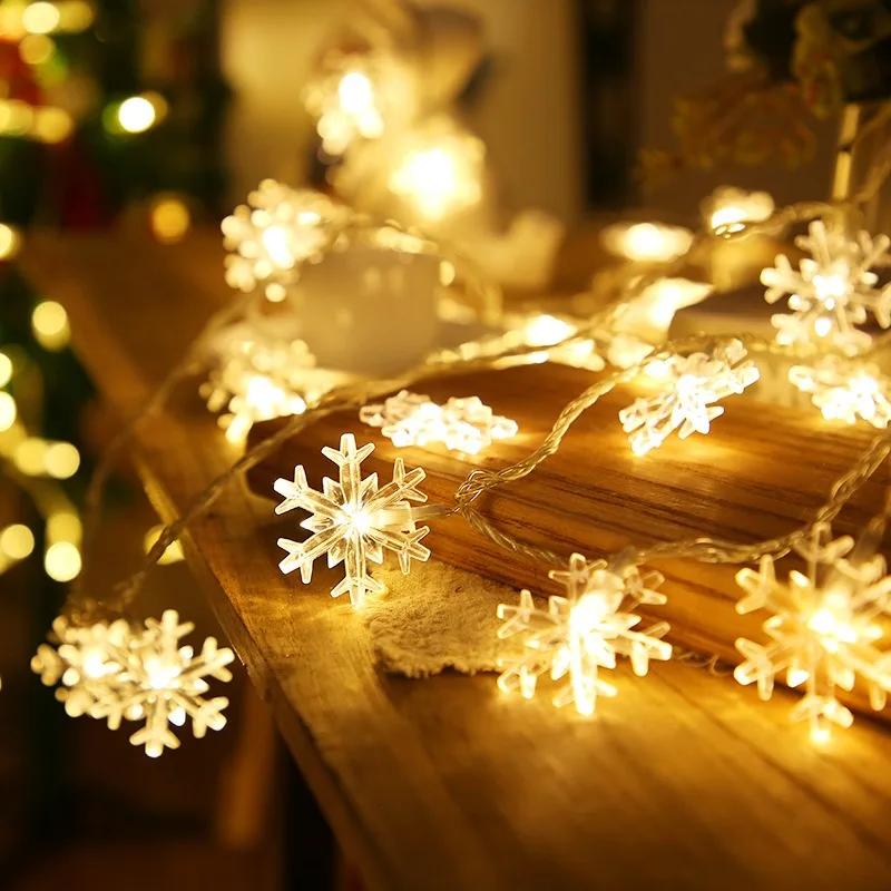 Snowflake LED String Fairy Light Garland Home Christmas Lights Wedding Decor Christmas Decor for Home Navidad Party Decoration