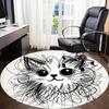 1pc Cat Whiskers Office Round Area Rug, Indoor Mat Suitable ForOffice, Under Office Chairs Bedroom Living Room Home Decor, Room Deco u46