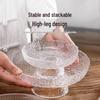 Glass Fruit Plate - Elegant High-Footed Dessert and Snack Holder for Living Room Coffee Table.