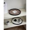 Nordic Round Jewelry Tray Woven Leather Storage Tray Living Room Kitchen Desktop Cosmetic Sundries Plate Home Decoration