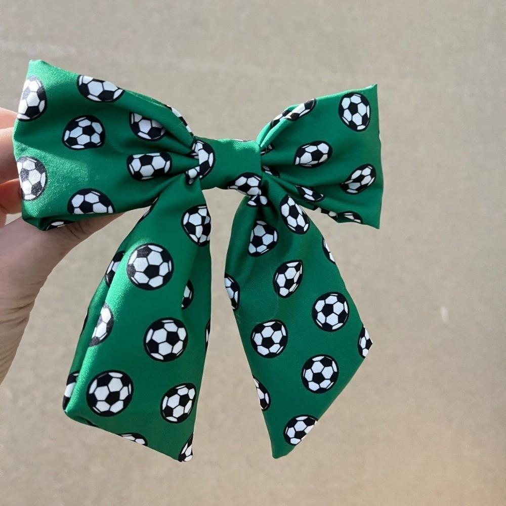 Fashion Fabric Ribbon Hair Rope Colorful Hairpin Gift Football Pattern Bow Hair Clip Daily