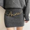 2025 Retro Gold Letter Waist Chain for Women: High-End Metal Belt for Skirts and Pants