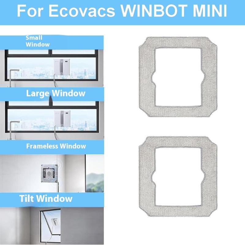 2Pcs Mop Cloth Replacement Accessories Compatible For Ecovacs Winbot Mini Automated Window Cleaner Parts Mop Pad