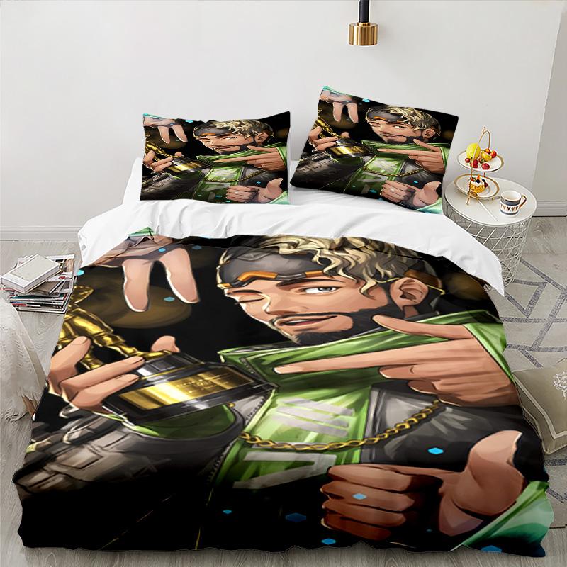 3PCS Apex Bedding Set Printed Duvet Cover Closure Includes 1 Duvet Cover & 2 Pillowcases for All Seasons Bedroom Decor