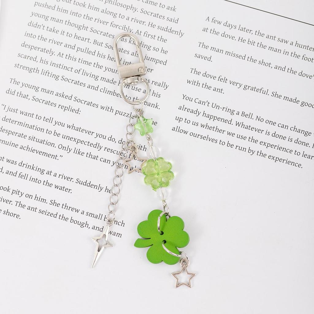 Lucky Clover Beaded Phone Chain & Camera Charm Keychain Pendant