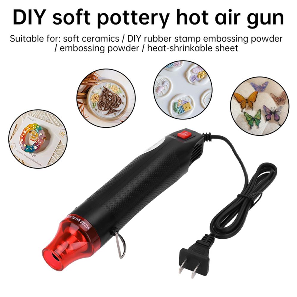300W 220V Hot Air Gun Adjustable Gear 0-200℃ Suitable for Soft Ceramics/Heat-Shrinkable Tubes/Heat-Shrinkable Sheets, Etc.